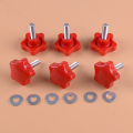 DWCX 6pcs Red Car Roof Screws Cover Hard Top Quick Removal Bolt Fastener w/ Washer fit for Jeep Wrangler JK 2007-2016 2017 2018