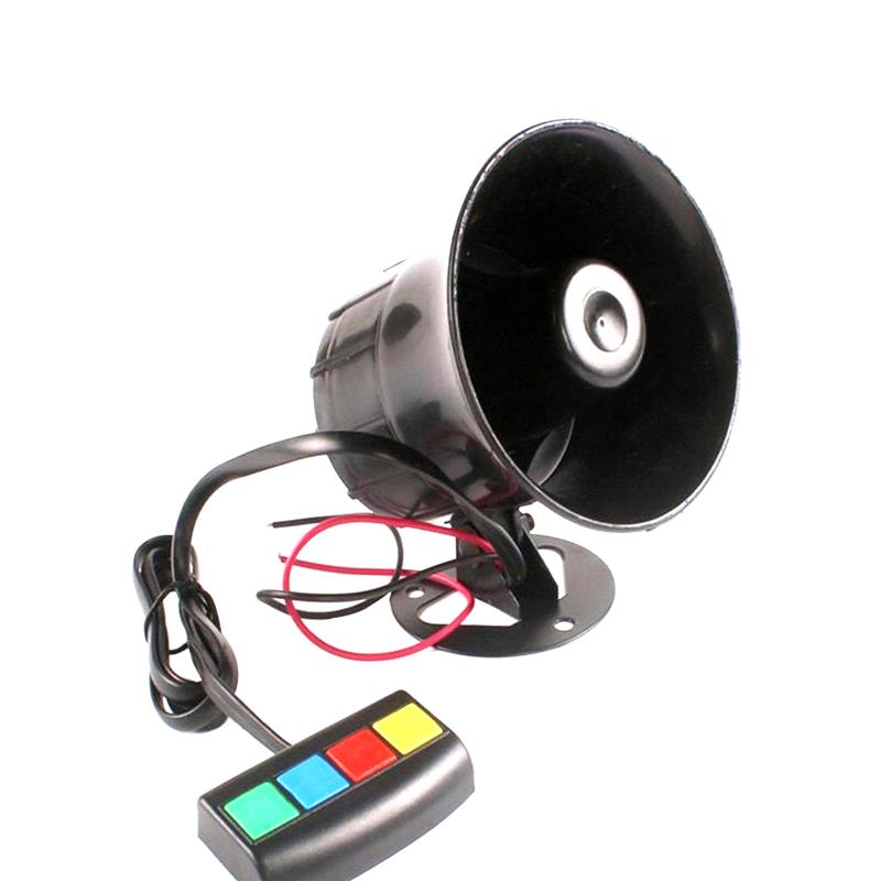 Black 30W 12V 4 Sound Car Horn Loud speaker Sirene Policia Moto Speaker Loud Siren Horn 105db for Car Motorcycle som automotivo