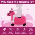 iPlay, iLearn Pink Horse,Outdoors Hopping,Inflatable Hopper Gift Ride On Animal Play Toys, for 3, 4, 5 Age Year Old Kids