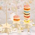 14.2 inch Family party wooden diy craft donut stand wedding decoration supplies baby shower Christmas craft birthday decorations