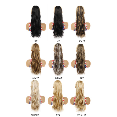 Alileader Highlight Haiepiece Long Water Wave Pony Tail Drawstring Synthetic Ponytail Extension for Daily Use Supplier, Supply Various Alileader Highlight Haiepiece Long Water Wave Pony Tail Drawstring Synthetic Ponytail Extension for Daily Use of High Quality