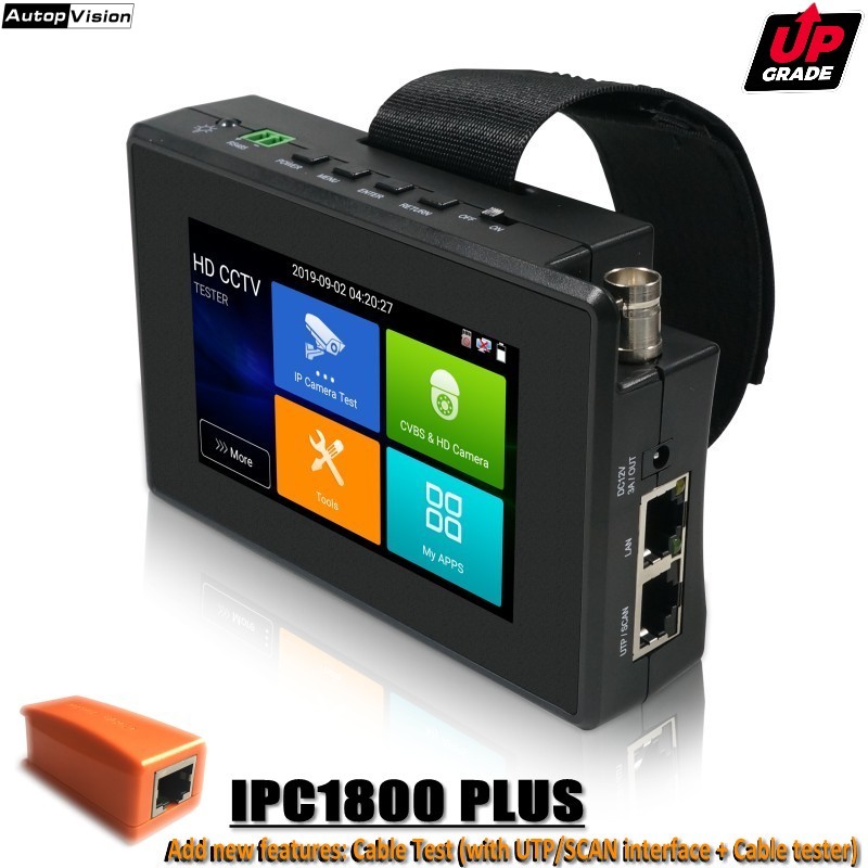 Upgrade IPC-1800 PLUS CCTV IP Camera Tester H.265 4K IP 8MP TVI 8MP CVI 8MP AHD Analog 5-in-1 Wrist CCTV Tester Monitor with WIF