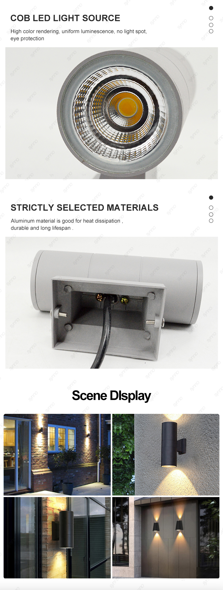 up and down led wall light