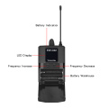 EYK EW-C02 30 Channel UHF Wireless Dual Lavalier Microphone System 60m Range for DSLR Camera Phone Interview Recording Lapel Mic