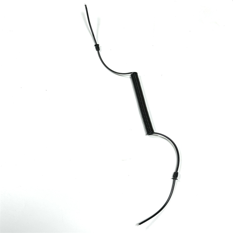 Custom TPU Coiled Spring Wire, Open End to Open End Cable