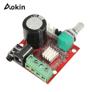 10W + 10W PAM8610 Mini Stereo Audio Power Amplifier Board Module Volume Control Knob Class-D Module DC 7.5V - 15V