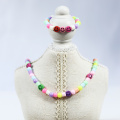 6X4CM cylindrical plastic bead bracelet necklace set