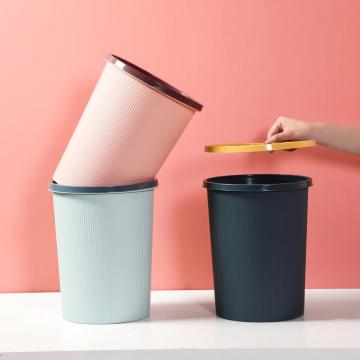 1Pc Trash Can Waste Bins with Clamping Ring Household Lidless Plastic Paper Basket Bathroom Kitchen Rubbish Garbage Storage Can