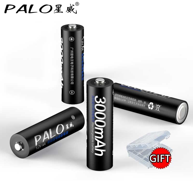 PALO 1.2V AA Rechargeble Battery 3000mah Ni-mh AA Battery Rechargeable For Flashlight Battery AA