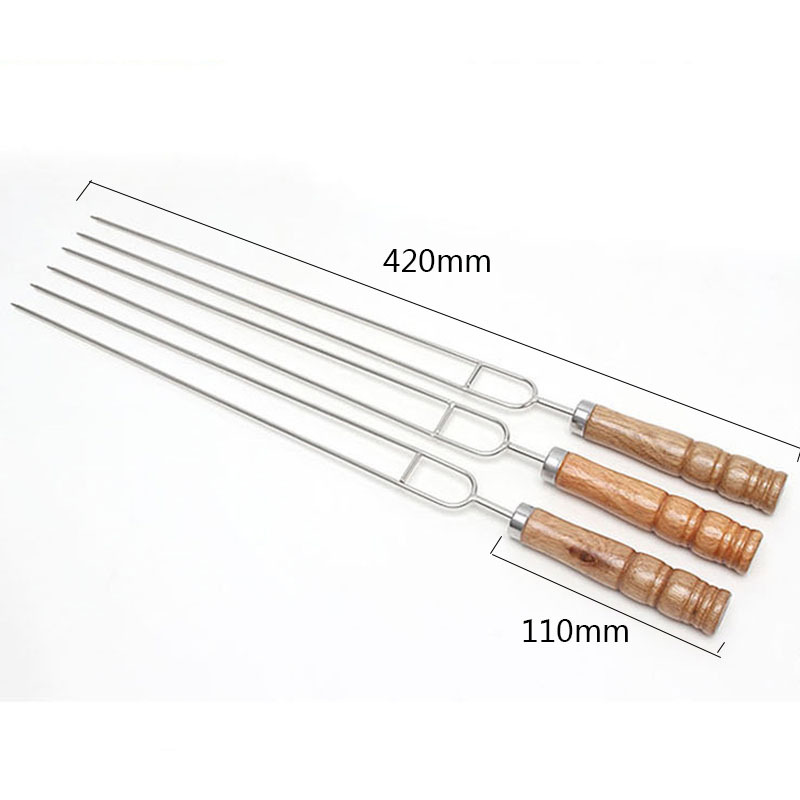 5pcs BBQ Fork U-Shape Roasting Forks Stainless Steel Barbeque Fork BBQ Skewers Outdoor Camping Grill Forks Barbecue Cooking Tool
