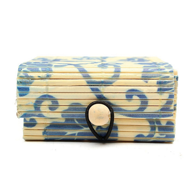 1PC Cute Bamboo Wooden Case Jewelry Box Ring Necklace Earrings Storage Organizer Makeup Case Holder 11 Colors