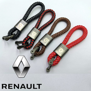 car keychain metal leather key chain For Renault Clio Captur Fluence Kangoo Laguna Master Scenic Trafic Alliance