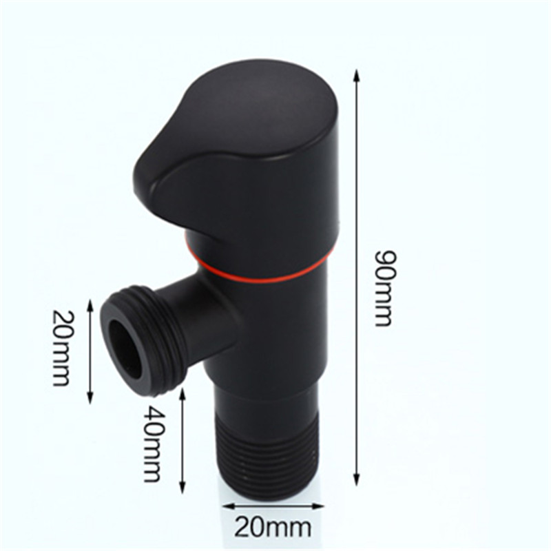 WZLY Bathroom Angle Filling Valve Faucets Black Stainless Steel Kitchen Cold Hot Mixer Tap Accessories Standard G 1/2 Threaded