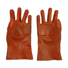Reinforced thumb index finger PVC coated gloves