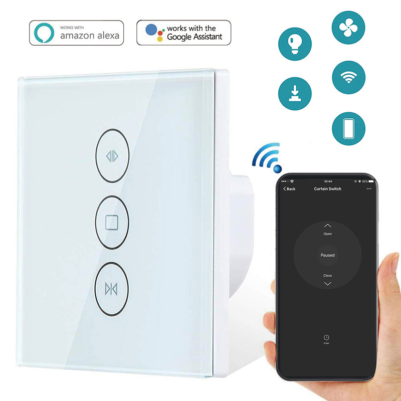 Smart Home WiFi Electric Touch Blinds Curtain Switch Ewelink APP Voice Control By Alexa Echo for Mechanical Limit Blinds EU/US