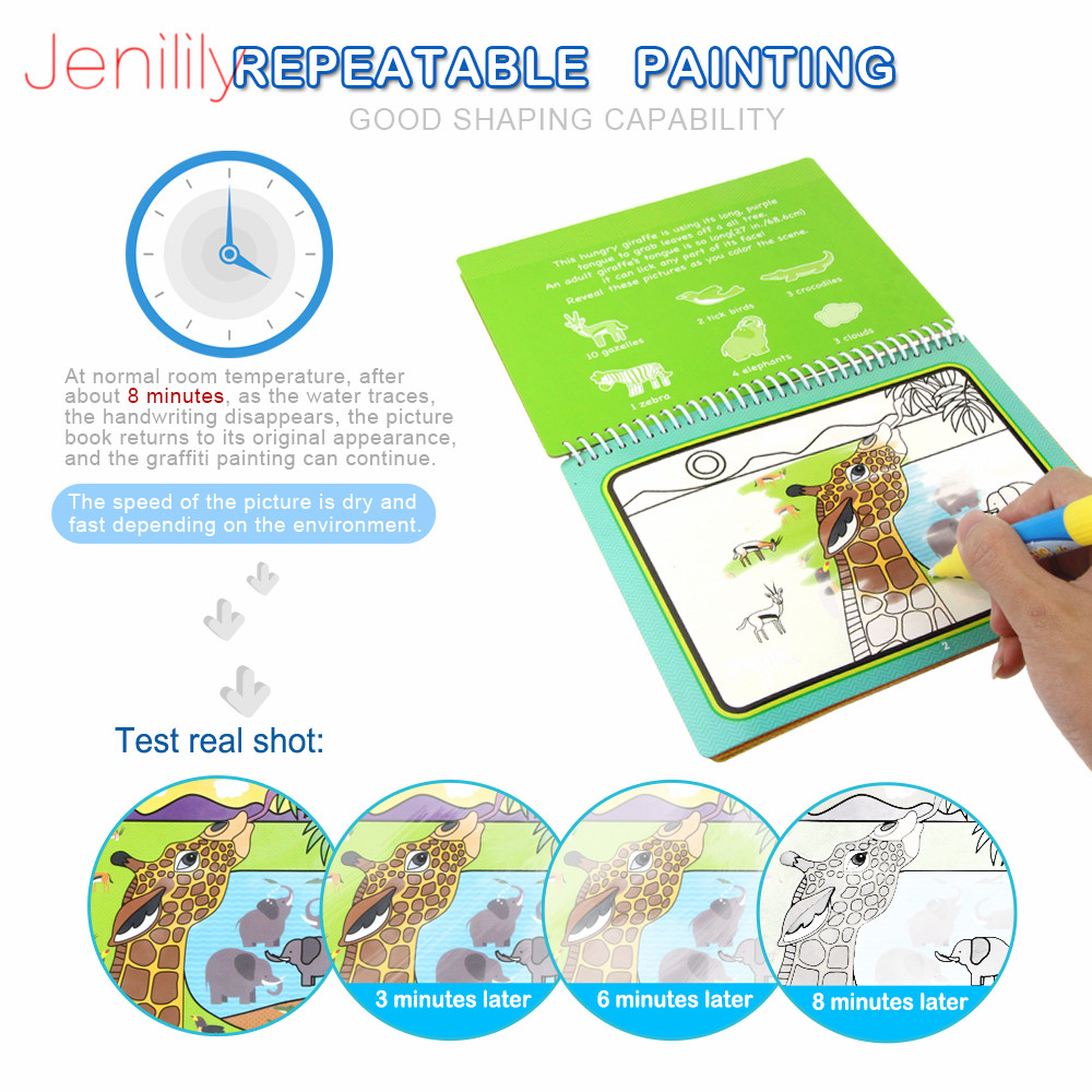 Magic Water Drawing Book Coloring Book Doodle with Magic Pen Painting Board For Children Education Drawing Toy