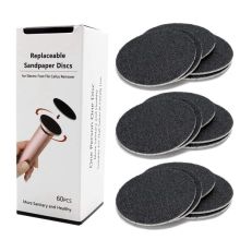 1 Box (60pcs) Replacement Sandpaper Disk Discs (Extra Coarse 80 Grit) for Electronic Foot File Callus Remover Tool
