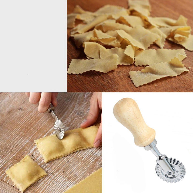 Ravioli Maker Cutter Stamp Set-Leading Dough Cutter and Press Stamps with Wooden Handle-For Ravioli, Pasta, Dumplings Lasagna-AB