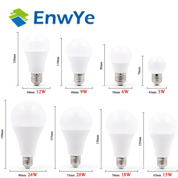 EnwYe LED Light E27 E14 LED Bulb AC 220V 240V 20W 24W 18W 15W 12W 9W 6W 3W Lampada LED Spotlight Table Lamp