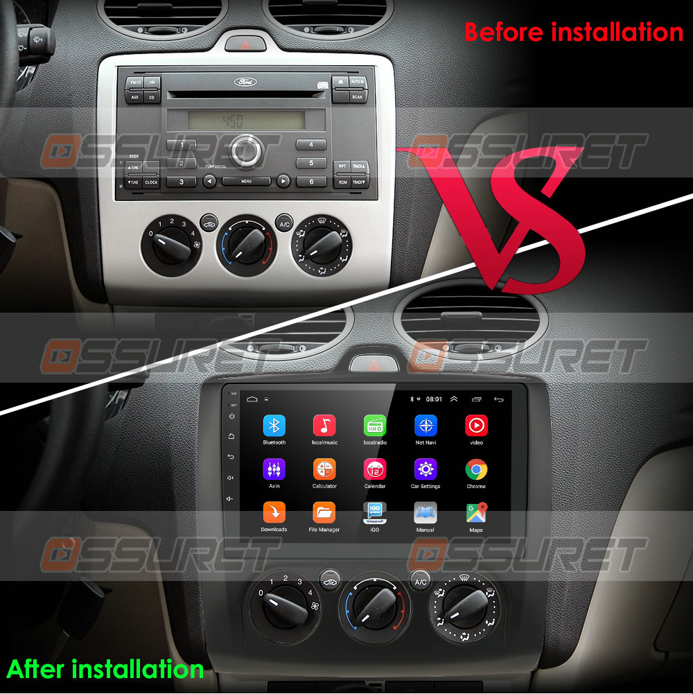 Android 10 2Din GPS Player Car Radio for Ford Focus EXI MT 2 3 Mk2 Mk3 2004 2005 2006 2007 2008 -2011 Wifi 4g LTE USB Multimedia
