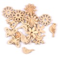 50pcs 22-30mm Natural Wood Crafts Butterflies and birds DIY Scrapbooking For Wooden Ornament Home Decoration m2504