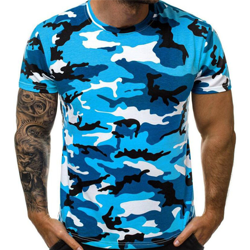 New Summer Fashion Camouflage T-shirt Men Casual O-neck Cotton Streetwear T Shirt Men Gym Short Sleeve T Shirt Tops