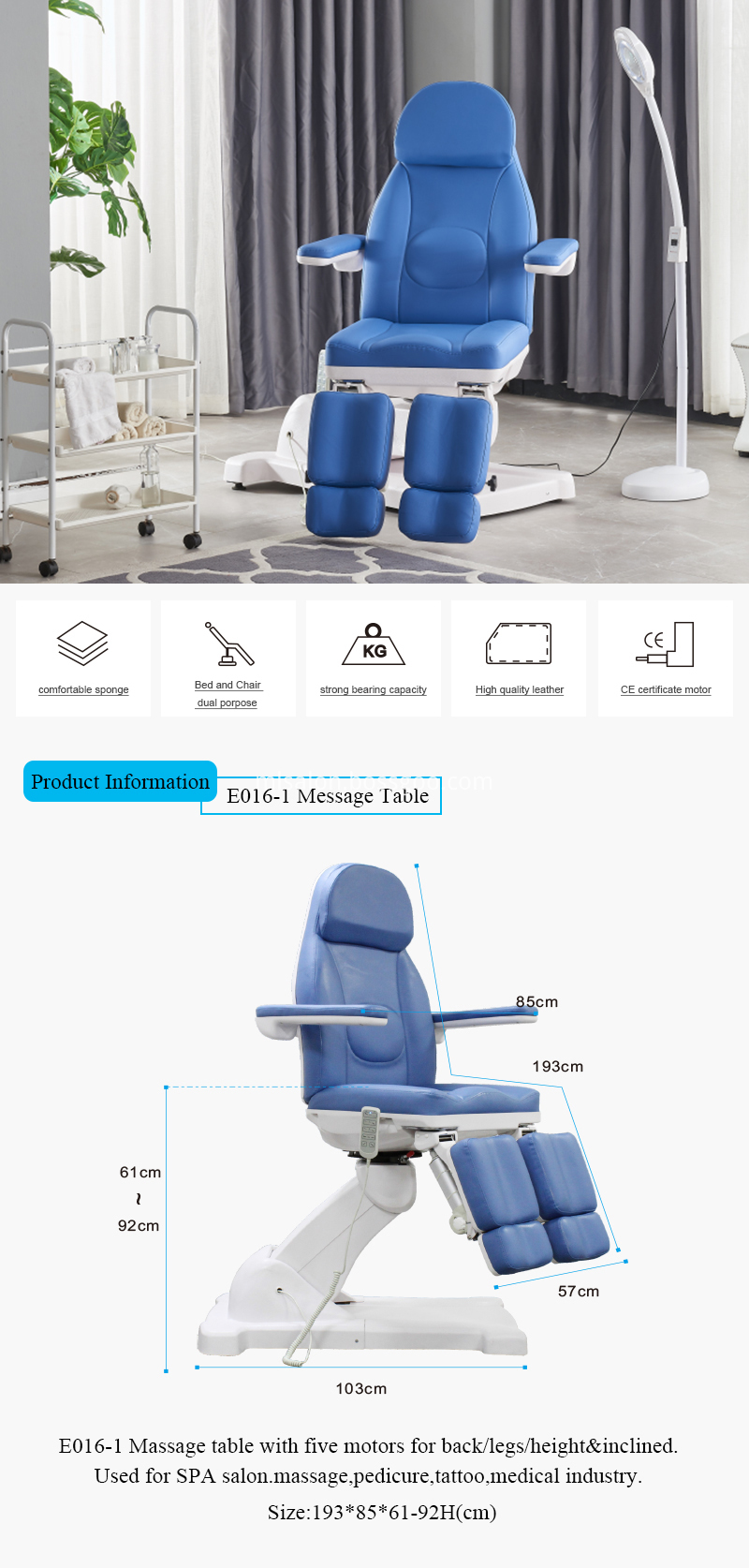 E016 1 16 Hot Sale Massage Bed
