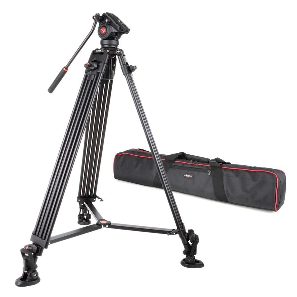 Viltrox VX-18M 1.88m Aluminum Professional Heavy Duty Video Camcorder Tripod with Fluid Head + Carry Bag for Camera DV