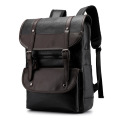Luxury Brand Vintage Men Backpack For Teenage School Bags Male Large Capacity Laptop Backpacks Leather Black Brown Travel Bags