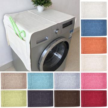 Solid Color Waterproof Washing Machine Covers Refrigerator Washing Machine Oven Dust Cover with Pocket