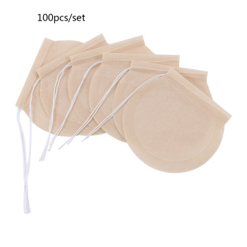 100 Pcs/Lot Round Tea Bags Empty Scented Tea Filter Bag With String Tie Heal Seal Paper Teabags For Herb Loose Tea Disposable