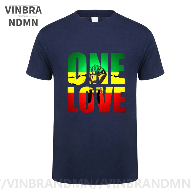 Vinbrandmn RASTA ONE LOVE CITY Tshirt men Rastafari Lion King T-shirt Jamaica Flag The Best of Red Yellow & Green Design Top Tee