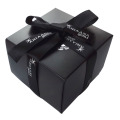 Ribbon decoration black jewelry box