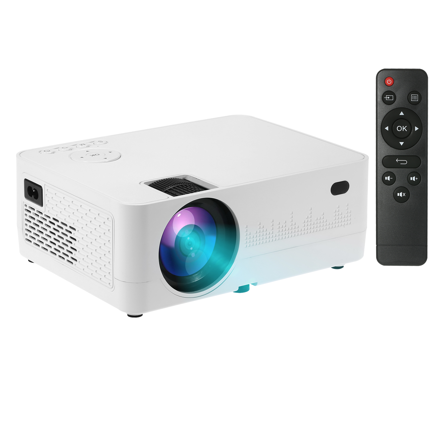 Portable Home Theater LED Projector 1080P Supported 6500 Lux Home Video Movie Projector 140 Inch Display Built-in Speaker