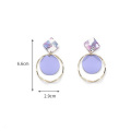 Geometric Round Dangle Earring Fashion Boho Candy Colored Drop Earrings Simple Circle Statement Earrings Shining Jewelry Gift