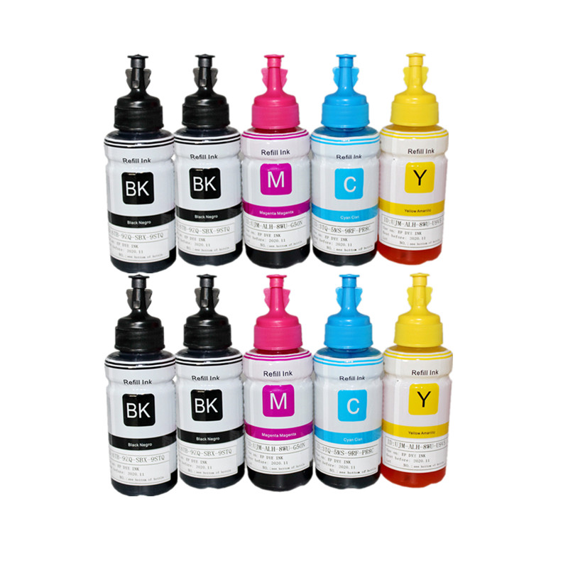 Compatible dye ink kits for Epson refill ink printer L100 L110 L120 L132 L210 L222 L300 L312 L355 L350 L362 L366 L550 L555 L566