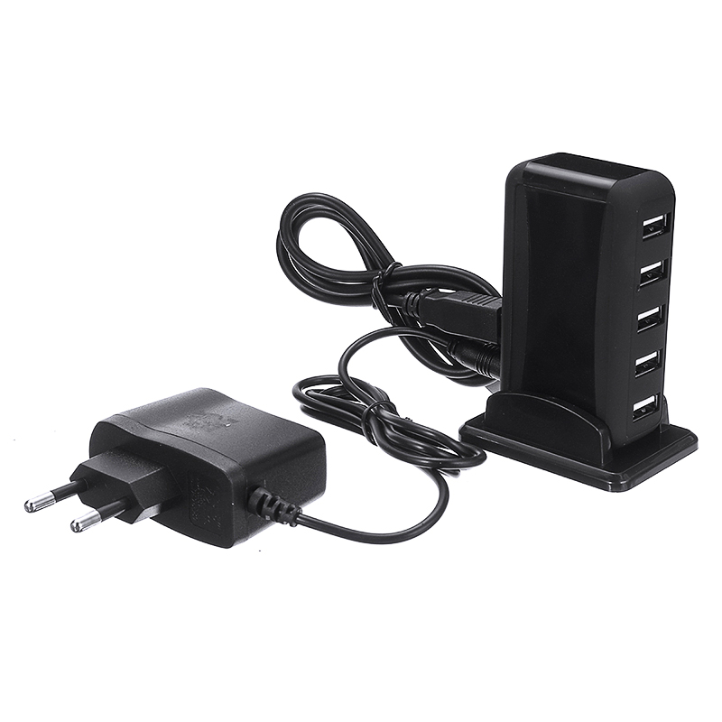 New Arrival Portable 7 Port USB Hub High Speed USB 2.0 Dual Chip Splitter Adapter With AC Power Adapters For PC Laptop