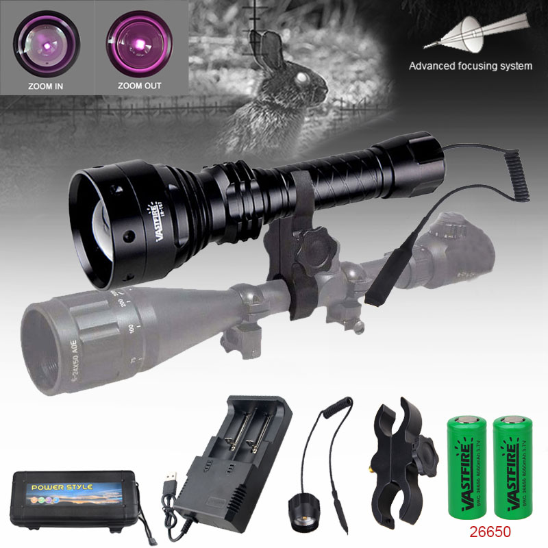 T67 Zoomable IR Night Vision Weapon Scout Light 70mm Lens 940nm Infrared Radiation Hunting Flashlight For 30mm Rifle Scope Mount