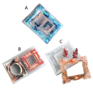 Handmade Photo Frame Resin Mold Silicone Picture Frame Fondant Mold Art Craft