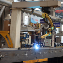 L structure large automatic robot welding production line