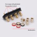 1set R Connector Brass Binding Post Speaker stage amplifier Output four-position terminal Speaker accessories Wiring board