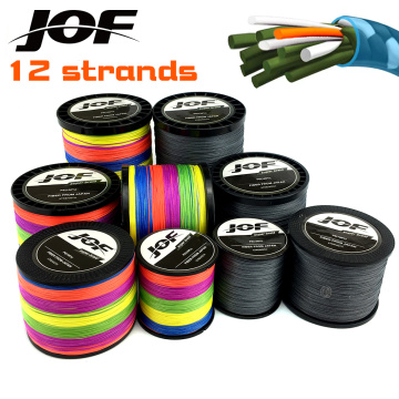 JOF 300m 500m 1000m 25LB - 135LB PE Multifilament 12 Strands Braid Line Ocean Fishing Super Strong Carp Braided Fishing Line