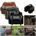 New upgrade Leather Motorbike Cycling Saddle Bag Waterproof Motorcycle Canvas Panniers Box Bicycle Riding Back Seat Bags