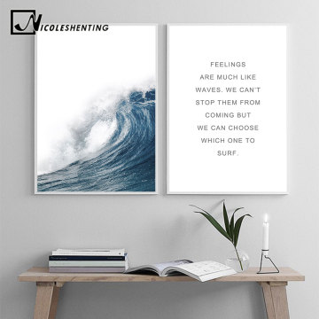 Ocean Sea Waves Canvas Nordic Posters Prints Landscape Scandinavian Style Wall Art Painting Decoration Pictures for Living Room