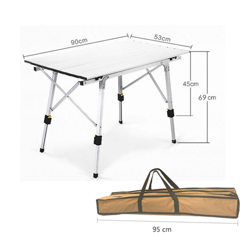 Folding Tables Camping Roll Up Aluminum Portable Square Table for Outdoor Hiking Picnic