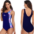 One Piece Women Print Swimwear Fitness New Sport Swimsuit Competition Open Back Bathing Suit Monokini Swimming Suit For Female