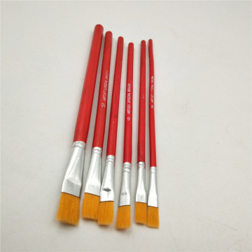 6pcs/set Watercolor Brushes Different Size Paint Brush Crafts Red Wooden Handle Painting Drawing Pen Office Art Supplies