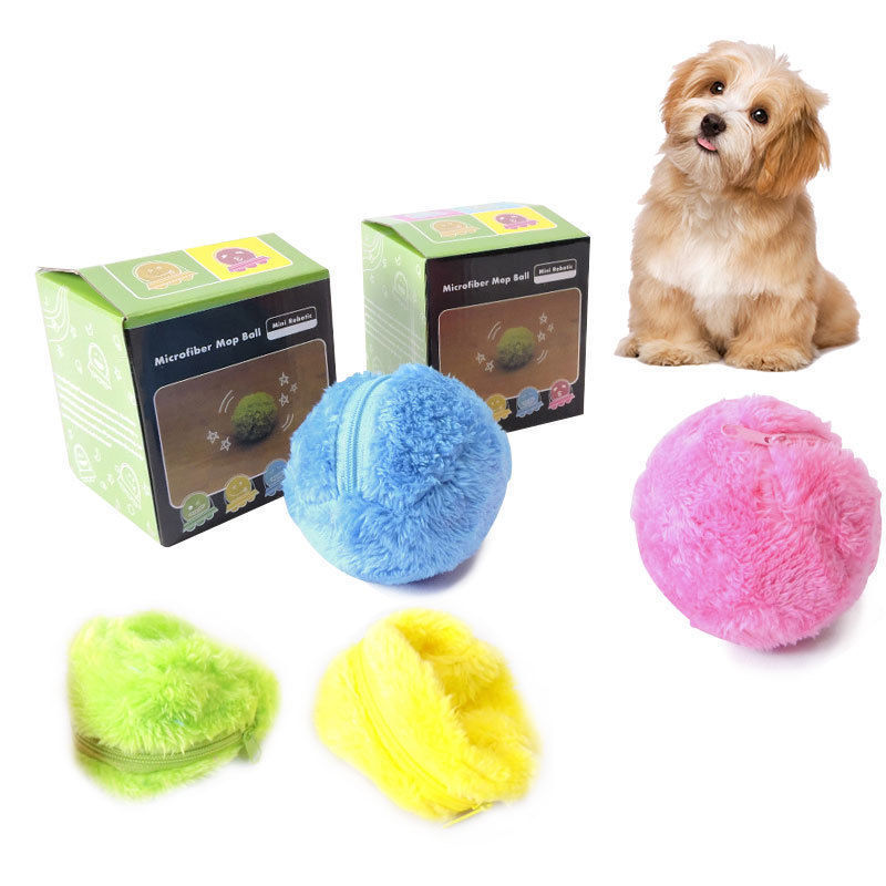 5pcs/Set Plush Pet Electric Toy Ball Magic Roller Ball Toy Zipper Automatic Roller Ball magic ball Dog Cat Pet Toy For dogs