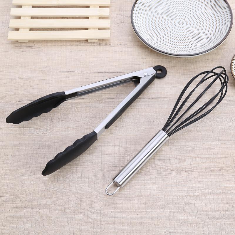 10Pcs/set Silicone Nonstick Baking Cookware Set Household Kitchen Cooking Tools Cooking Utensils Gadgets Red/Black