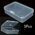 5pcs/Set Plastic Boxes Transparent Jewelry Coins Storage ID Card Photo Container